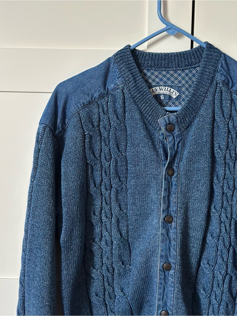 Blue Willli's Blue Cable-Detail Button-Front Cardigan